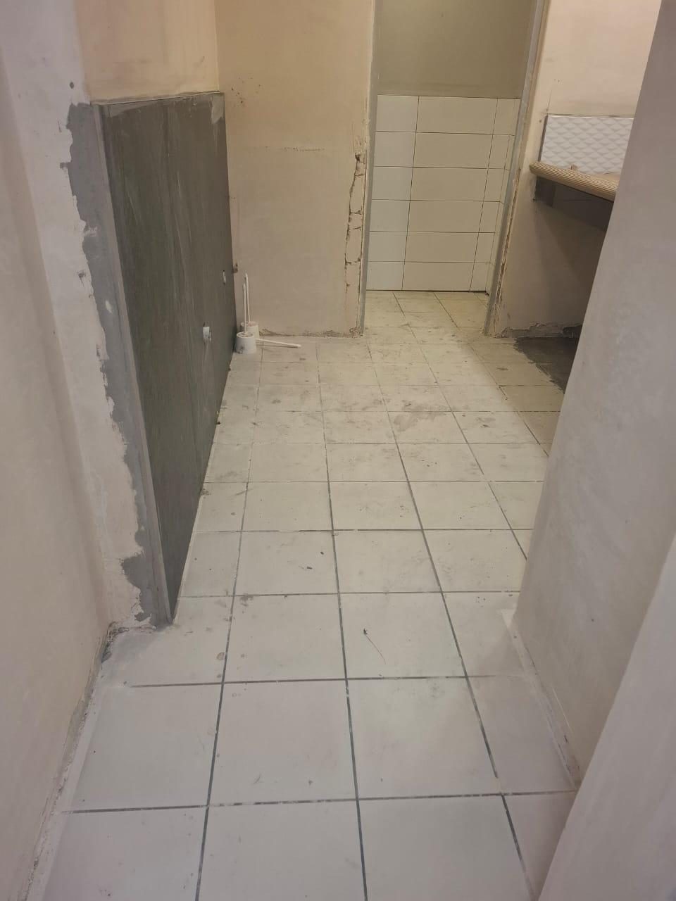 Commercial WC at Mariendhal House before the LVT floor refit
